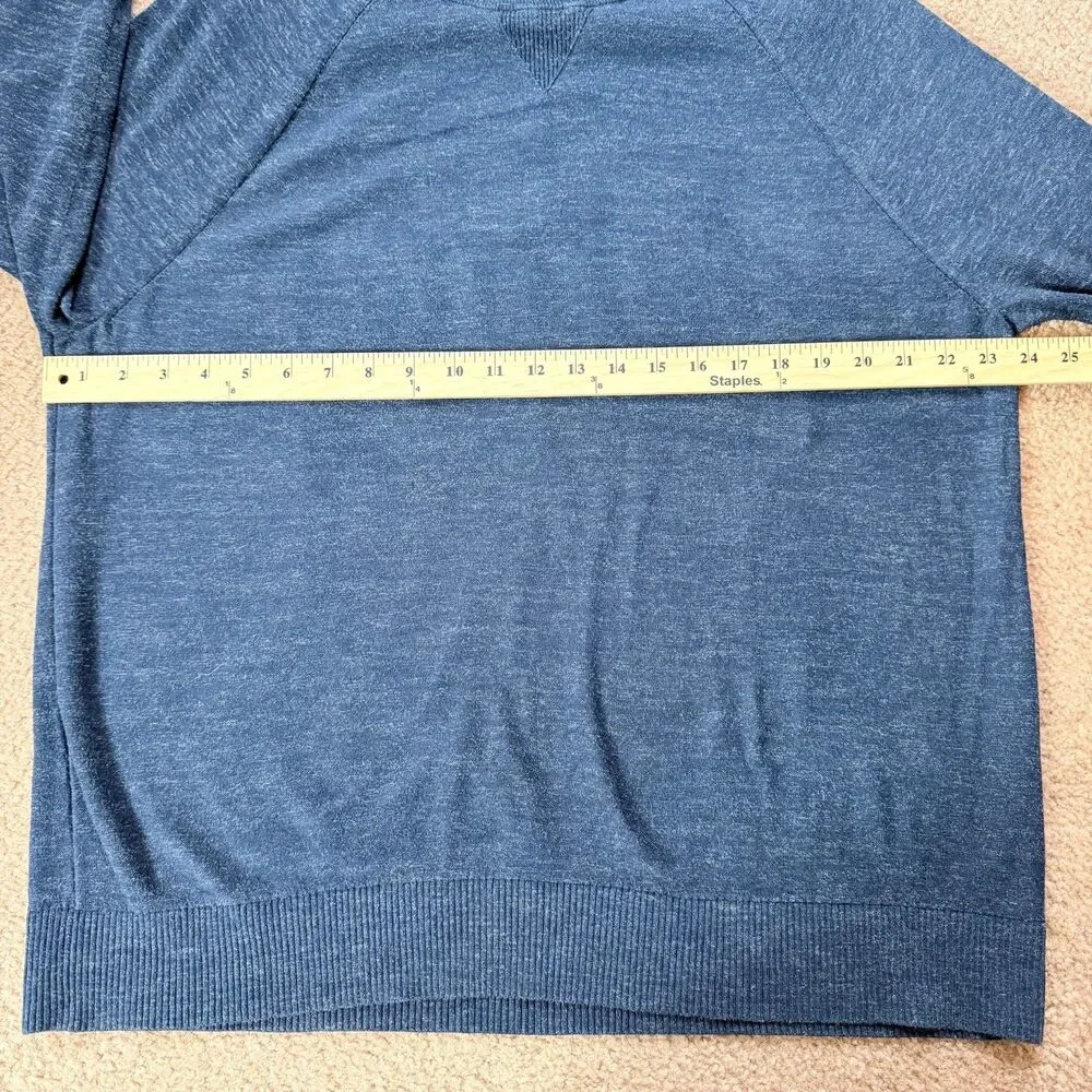 Banana Republic Men’s XL Organic Cotton Sweater Navy Blue Raglan Crewneck